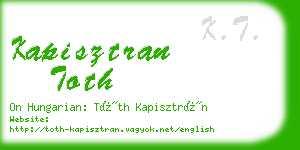 kapisztran toth business card